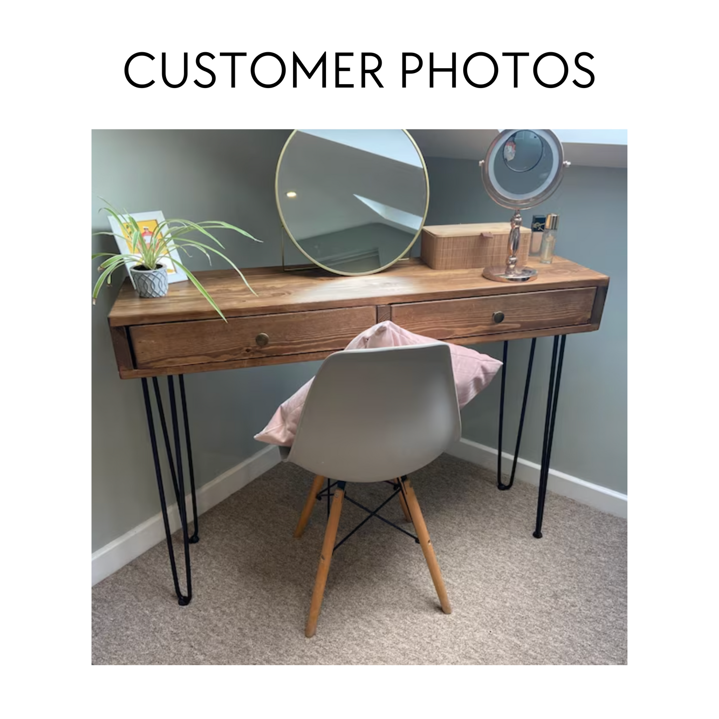 Wooden Desk and Hairpin Legs