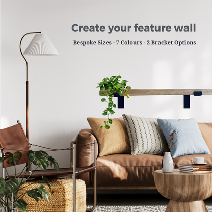 Rustic Wooden Scaffold Board Shelving with 2 Brackets