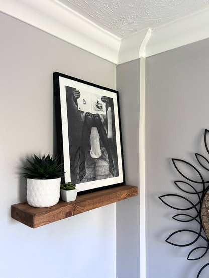 Wooden Floating Shelf with Floating Brackets